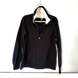 LRL Lauren Jeans Co. Ralph Lauren - cotton half-zip sweater, black & white, XL